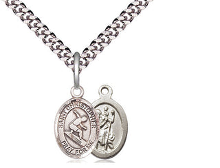 Pewter Saint Christopher Surfing Medal Religious and Catholic Jewelry