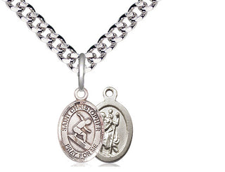 Pewter Saint Christopher Surfing Medal Religious and Catholic Jewelry
