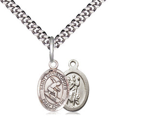 Pewter Saint Christopher Surfing Medal Religious and Catholic Jewelry
