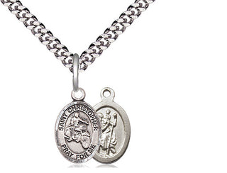 Pewter Saint Christopher Motorcycle Medal Religious and Catholic Jewelry