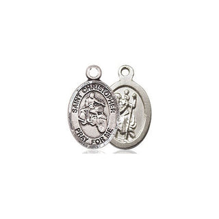 Sterling Silver Saint Christopher Motorcycle Medal Religious and Catholic Jewelry