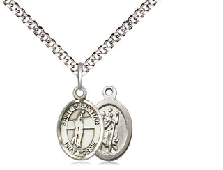 Pewter Saint Sebastian Volleyball Medal Religious and Catholic Jewelry