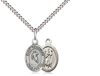 Pewter Saint Sebastian Rugby Medal Religious and Catholic Jewelry