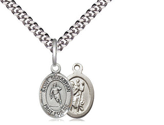 Pewter Saint Sebastian Rugby Medal Religious and Catholic Jewelry