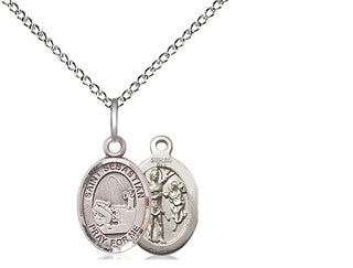 Sterling Silver Saint Sebastian Fishing Medal Religious and Catholic Jewelry