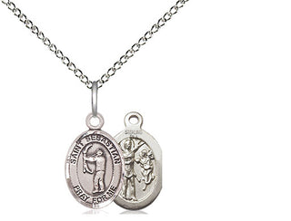 Sterling Silver Saint Sebastian Archery Medal Religious and Catholic Jewelry