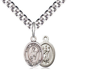 Pewter Saint Sebastian Rodeo Medal Religious and Catholic Jewelry