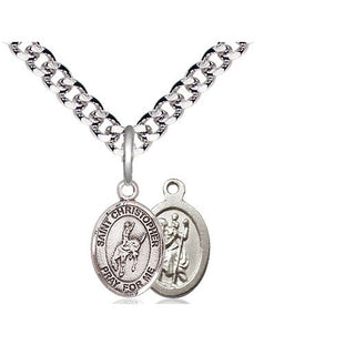 Pewter Saint Christopher Rodeo Medal Religious and Catholic Jewelry