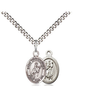 Pewter Saint Christopher Rodeo Medal Religious and Catholic Jewelry