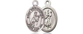 Sterling Silver Saint Christopher Rodeo Medal Religious and Catholic Jewelry