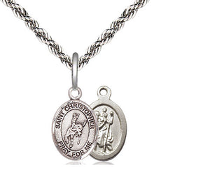 Sterling Silver Saint Christopher Rodeo Medal Religious and Catholic Jewelry