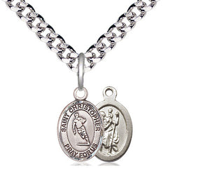 Pewter Saint Christopher Rugby Medal Religious and Catholic Jewelry