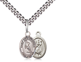 Pewter Saint Christopher Rugby Medal Religious and Catholic Jewelry