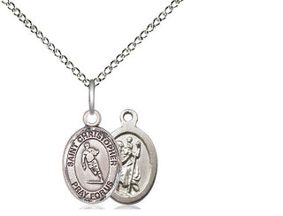 Sterling Silver Saint Christopher Rugby Medal Religious and Catholic Jewelry