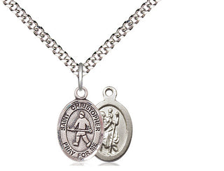 Pewter Saint Christopher Field Hockey Medal Religious and Catholic Jewelry