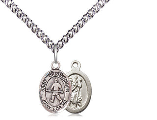 Sterling Silver Saint Christopher Field Hockey Medal Religious and Catholic Jewelry