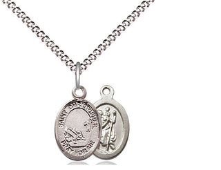 Pewter Saint Christopher Fishing Medal Religious and Catholic Jewelry
