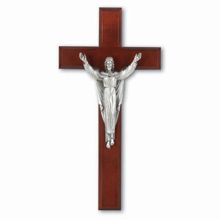 11" Dark Cherry Cross with Silver Corpus