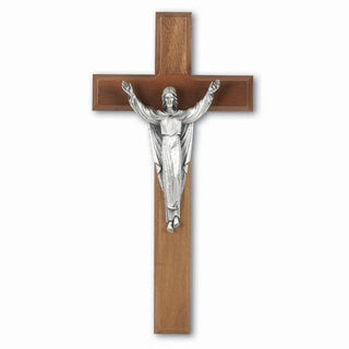 11" Walnut Cross With Silver Corpus