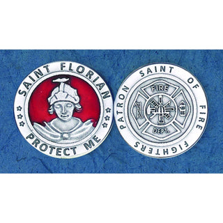 Bulk Saint Florian Red Enameled Token