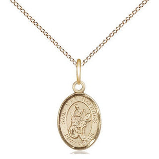 14kt Gold Saint Martin of Tours Medal Engraved Catholic Saint Jewelry