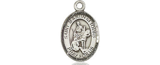 Pewter Saint Martin of Tours Medal Engraved Catholic Saint Jewelry
