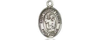 Pewter Saint Vincent Ferrer Medal Engraved Catholic Saint Jewelry