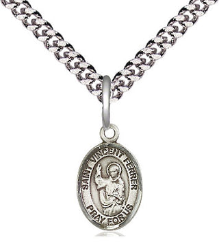 Pewter Saint Vincent Ferrer Medal Religious and Catholic Jewelry Engraved Catholic Saint Jewelry