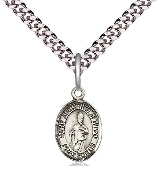 Pewter Saint Augustine of Hippo Medal Religious and Catholic Jewelry Engraved Catholic Saint Jewelry