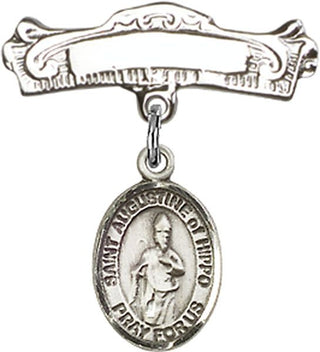 Sterling Silver Badge Pin St. Augustine of Hippo Baby Badge - Engravable