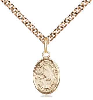 14kt Gold Saint Madonna Del Ghisallo Medal Engraved Catholic Saint Jewelry