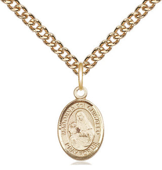 14kt Gold Saint Madonna Del Ghisallo Medal Engraved Catholic Saint Jewelry