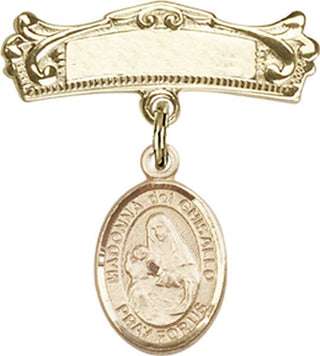 14kt Gold Badge Pin Madonna del Ghisallo Baby Badge - Engravable