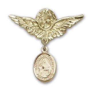14kt Gold Large Angel w/Wings Madonna del Ghisallo Baby Badge - Engravable
