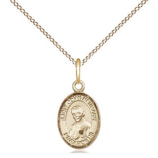 14kt Gold Saint John Neumann Medal Engraved Catholic Saint Jewelry