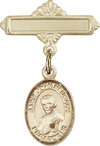 14kt Gold Filled Polished Badge Pin St. John Neumann Baby Badge - Engravable