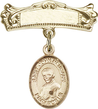 14kt Gold Badge Pin St. John Neumann Baby Badge - Engravable
