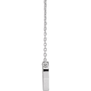 14K White Pierced Cross Hammered Disc 18" Necklace