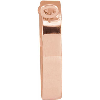 14K Rose Pierced Cross Hammered Disc Necklace Center