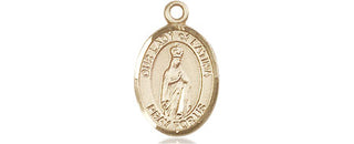 14kt Gold Our Lady of Fatima Medal Engraved Catholic Saint Jewelry