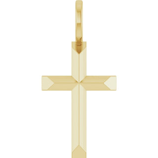 18K Yellow Gold-Plated Sterling Silver Knife-Edge Cross Pendant