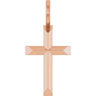 14K Rose Knife-Edge Cross Pendant