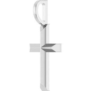 Platinum Knife-Edge Cross Pendant