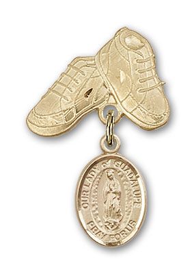 14kt Gold Filled Baby Boots O/L of Guadalupe Baby Badge - Engravable