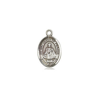 Pewter Infant of Prague Medal Engraved Catholic Saint Jewelry