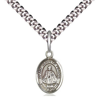 Pewter Infant of Prague Medal Religious and Catholic Jewelry Engraved Catholic Saint Jewelry