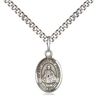 Pewter Infant of Prague Medal Religious and Catholic Jewelry Engraved Catholic Saint Jewelry