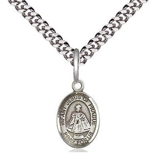 Pewter Infant of Prague Medal Religious and Catholic Jewelry Engraved Catholic Saint Jewelry