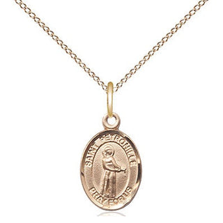14kt Gold Saint Petronille Medal Engraved Catholic Saint Jewelry