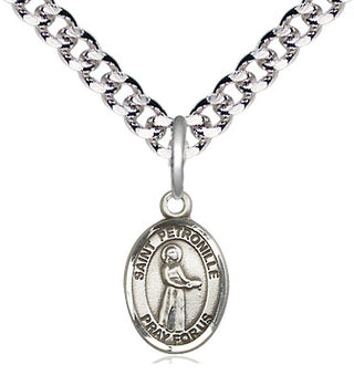 Pewter Saint Petronille Medal Religious and Catholic Jewelry Engraved Catholic Saint Jewelry